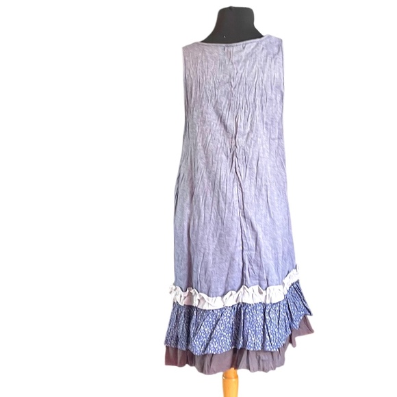 NWT RYU Mod Cloth Layered Tiere‎ Women's Pullover Blue Sleeveless Dress, Large - Picture 3 of 10